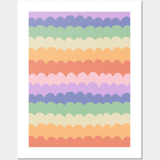 Colorful wavy pattern in rainbow tones Posters and Art